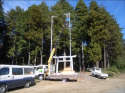 神社塩ビ鳥居・神社アルミポール工事